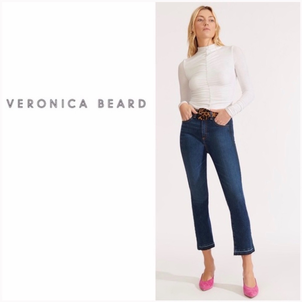 Veronica Beard Carly High Rise Kick Flare Jean (2)